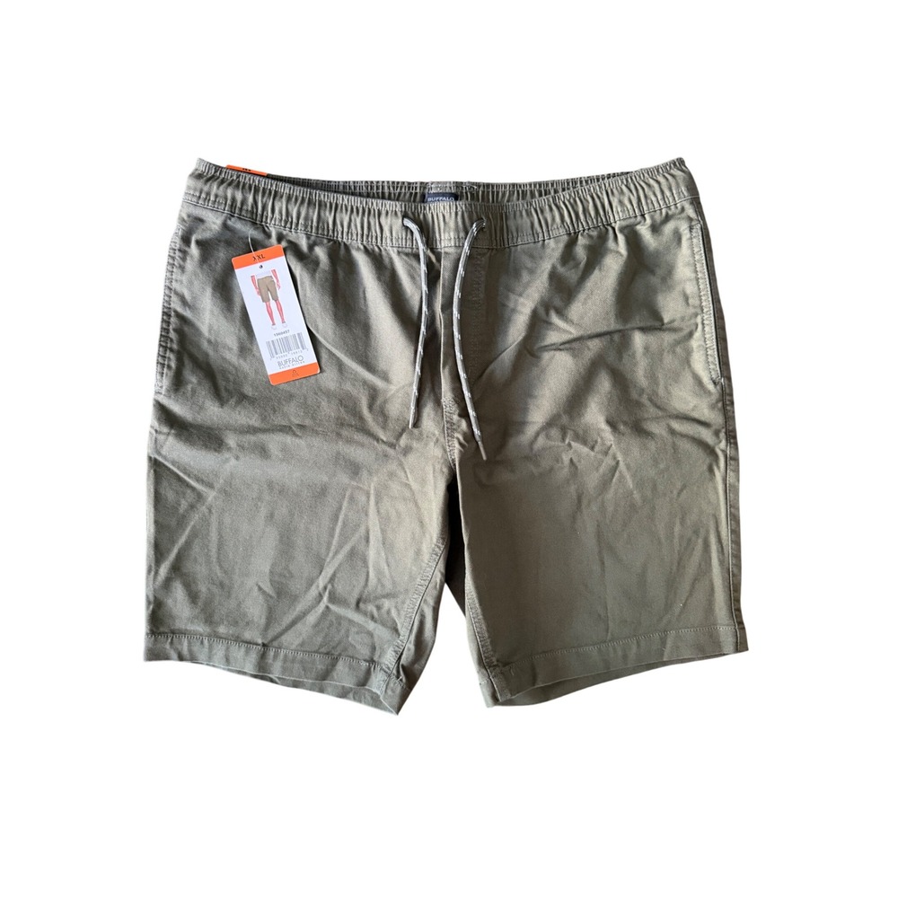 NWT Buffalo David Bitton Men's XXL Henry Army Green Drawstring Shorts | SKU 1007